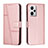 Leather Case Stands Flip Cover Holder Y04X for Xiaomi Redmi Note 12 Pro+ Plus 5G Rose Gold