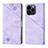 Leather Case Stands Flip Cover Holder Y05B for Apple iPhone 15 Pro Max Purple