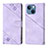 Leather Case Stands Flip Cover Holder Y05B for Apple iPhone 15 Purple