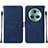 Leather Case Stands Flip Cover Holder Y05B for Huawei Honor Magic5 Pro 5G Blue