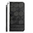 Leather Case Stands Flip Cover Holder Y05B for Samsung Galaxy A02s Black