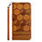 Leather Case Stands Flip Cover Holder Y05B for Samsung Galaxy A03s Light Brown