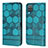 Leather Case Stands Flip Cover Holder Y05B for Samsung Galaxy A12 5G Cyan