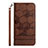 Leather Case Stands Flip Cover Holder Y05B for Samsung Galaxy A13 4G Brown