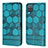 Leather Case Stands Flip Cover Holder Y05B for Samsung Galaxy F12 Cyan