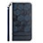 Leather Case Stands Flip Cover Holder Y05B for Samsung Galaxy M02s Blue