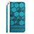 Leather Case Stands Flip Cover Holder Y05B for Samsung Galaxy M02s Cyan