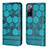 Leather Case Stands Flip Cover Holder Y05B for Samsung Galaxy S20 FE 4G Cyan