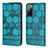 Leather Case Stands Flip Cover Holder Y05B for Samsung Galaxy S20 Lite 5G Cyan