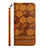 Leather Case Stands Flip Cover Holder Y06B for Samsung Galaxy A12 5G Light Brown