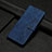 Leather Case Stands Flip Cover Holder Y06X for Motorola Moto E22 Blue