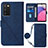 Leather Case Stands Flip Cover Holder Y07B for Samsung Galaxy F02S SM-E025F Blue