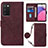 Leather Case Stands Flip Cover Holder Y07B for Samsung Galaxy F02S SM-E025F Red Wine