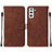 Leather Case Stands Flip Cover Holder Y07B for Samsung Galaxy S22 Plus 5G