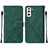 Leather Case Stands Flip Cover Holder Y07B for Samsung Galaxy S22 Plus 5G Green