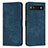 Leather Case Stands Flip Cover Holder Y07X for Google Pixel 7a 5G Blue