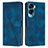 Leather Case Stands Flip Cover Holder Y07X for Huawei Honor 90 Lite 5G Blue