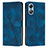 Leather Case Stands Flip Cover Holder Y07X for Huawei Honor X5 Plus Blue