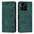 Leather Case Stands Flip Cover Holder Y07X for Huawei Honor X6a Green