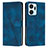 Leather Case Stands Flip Cover Holder Y07X for Huawei Honor X7a Blue