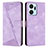 Leather Case Stands Flip Cover Holder Y07X for Huawei Honor X7a Purple