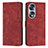 Leather Case Stands Flip Cover Holder Y07X for Huawei Honor X7b Red