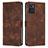 Leather Case Stands Flip Cover Holder Y07X for Motorola Moto E22 Brown