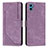 Leather Case Stands Flip Cover Holder Y07X for Motorola Moto E32 India Purple