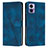 Leather Case Stands Flip Cover Holder Y07X for Motorola Moto Edge 30 Lite 5G Blue