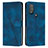 Leather Case Stands Flip Cover Holder Y07X for Motorola Moto G Play (2023) Blue