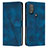 Leather Case Stands Flip Cover Holder Y07X for Motorola Moto G Power (2022) Blue