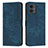 Leather Case Stands Flip Cover Holder Y07X for Motorola Moto G14 Blue