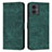 Leather Case Stands Flip Cover Holder Y07X for Motorola Moto G14 Green