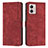 Leather Case Stands Flip Cover Holder Y07X for Motorola Moto G53 5G Red