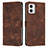 Leather Case Stands Flip Cover Holder Y07X for Motorola Moto G53j 5G Brown