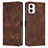 Leather Case Stands Flip Cover Holder Y07X for Motorola Moto G53y 5G Brown