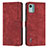 Leather Case Stands Flip Cover Holder Y07X for Nokia C12 Plus Red