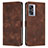 Leather Case Stands Flip Cover Holder Y07X for OnePlus Nord N300 5G Brown