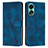 Leather Case Stands Flip Cover Holder Y07X for Oppo A18 Blue