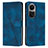 Leather Case Stands Flip Cover Holder Y07X for Oppo Reno10 5G Blue