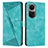 Leather Case Stands Flip Cover Holder Y07X for Oppo Reno10 5G Green