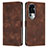 Leather Case Stands Flip Cover Holder Y07X for Oppo Reno10 Pro+ Plus 5G Brown