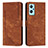 Leather Case Stands Flip Cover Holder Y07X for Realme 10 5G Brown