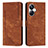 Leather Case Stands Flip Cover Holder Y07X for Realme 10 Pro+ Plus 5G Brown