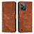 Leather Case Stands Flip Cover Holder Y07X for Realme C31 Brown