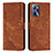 Leather Case Stands Flip Cover Holder Y07X for Realme C35 Brown