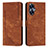 Leather Case Stands Flip Cover Holder Y07X for Realme C55 Brown