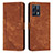 Leather Case Stands Flip Cover Holder Y07X for Realme Narzo 50 Pro 5G Brown