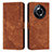 Leather Case Stands Flip Cover Holder Y07X for Realme Narzo 60 5G Brown