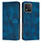 Leather Case Stands Flip Cover Holder Y08X for Huawei Honor X5 Blue